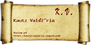Kautz Valéria névjegykártya